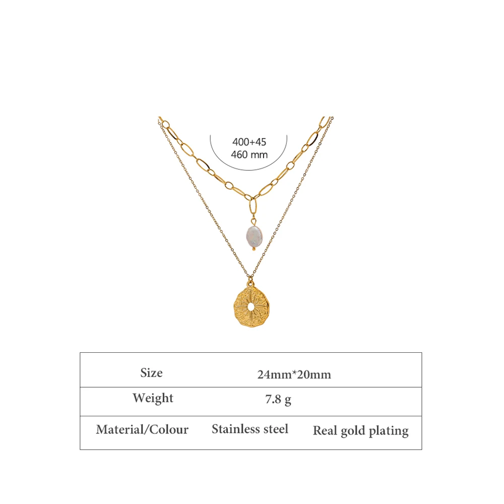 Round North Star Layered Pendant Necklace for Women - Image 5