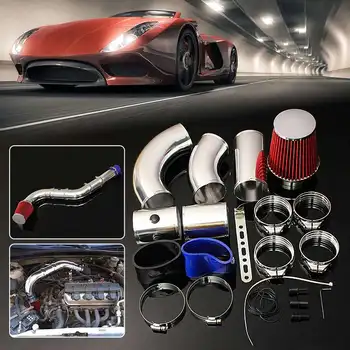 

1Set 3 Inch Universal Car Five Part Racing Direct Air Filter Injection Intake Kit System Performance Cold Induction Air Filter