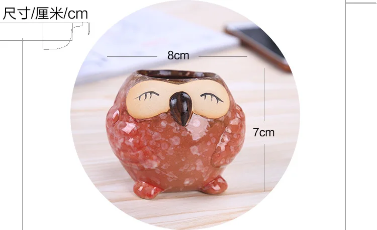 Kiln Glazed Mermaid Owl Ceramic Flower Pot Cute Mutton Thumb Flower Pot Creative Home Decoration Crafts Flower Pot Ceramic Pot