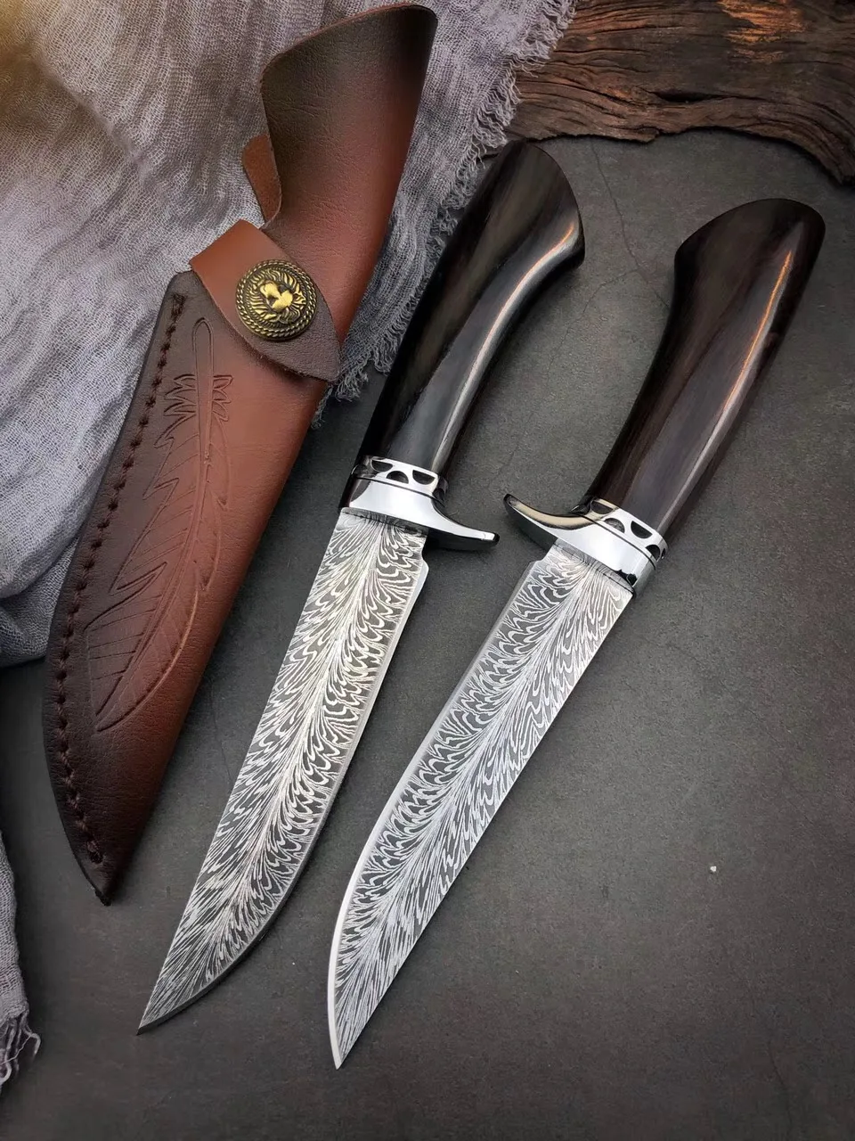 5CR18MOV стальной круглый деревянный ручной охотничий нож высокая твердость Ковка