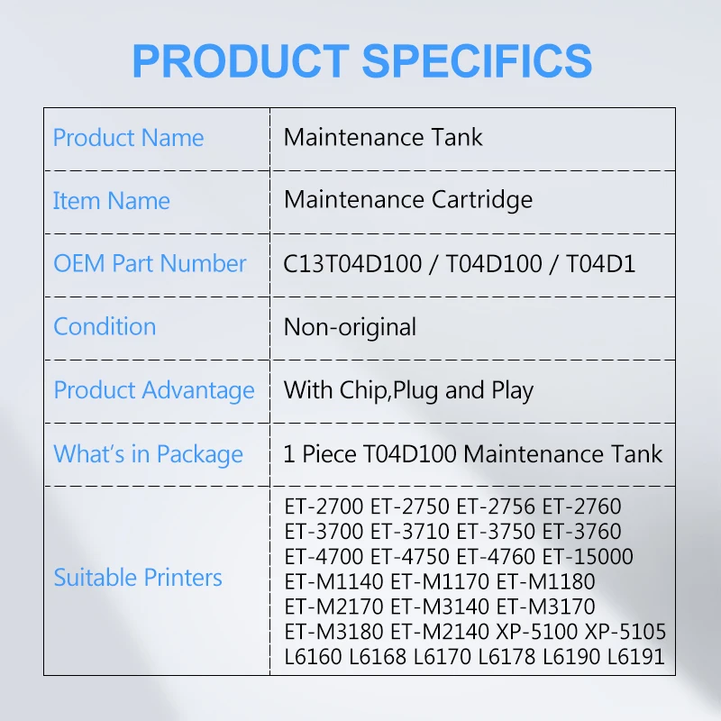 C13t04d100 T04d100 T04d1 Ecotank Ink 