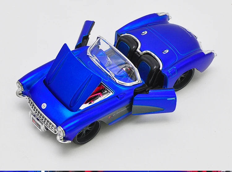 1/24 мальчик игрушка литая модель автомобиля коллекционный автомобиль подарок для детей 1:24 статические автомобили 1957-Chevrolet родстер спортивный автомобиль