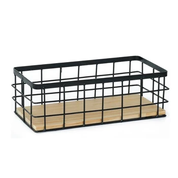 

Nordic Wrought Iron Storage Basket Tableware Sundries Organizer Desktop Cosmetics Finishing Storage Basket Home Decor