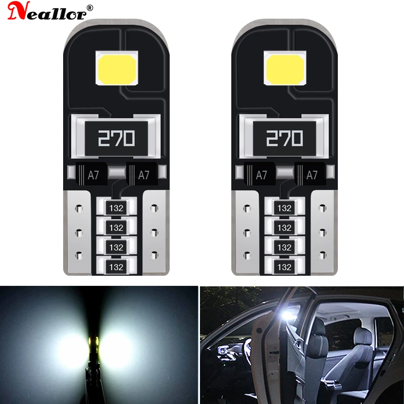 Светодиодные лампы Neallor T10 Canbus W5W 168 194 сигнальная лампа купольная для чтения