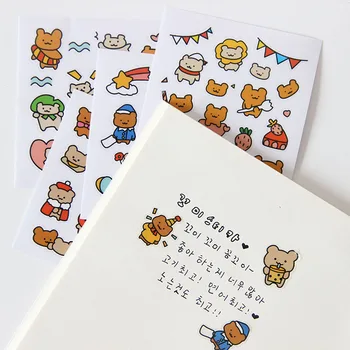 

Cute Funny Little Bear Decorative Sticker Student Notebook Calendar DIY Phone Case Small Label Sealing Sticker Kawaii Stationery