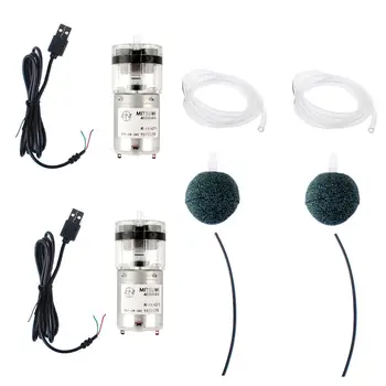 

DC 2 Sets 6V Aquarium Oxygen Air Pump Silent Air Pump Portable Mini USB Air Pump for Fish Tank with 30mm Air Stone and Tube