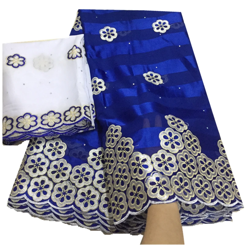 Новая африканская кружевная ткань высокого качества, настоящая шелковая ткань с вышитой лентой, шелковая шифоновая ткань с камнями