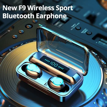 

Bluetooth Wireless Headset Earphone Portable Touch Control LED Electronic Display Screen Charging Case for Mobile Phone Sport