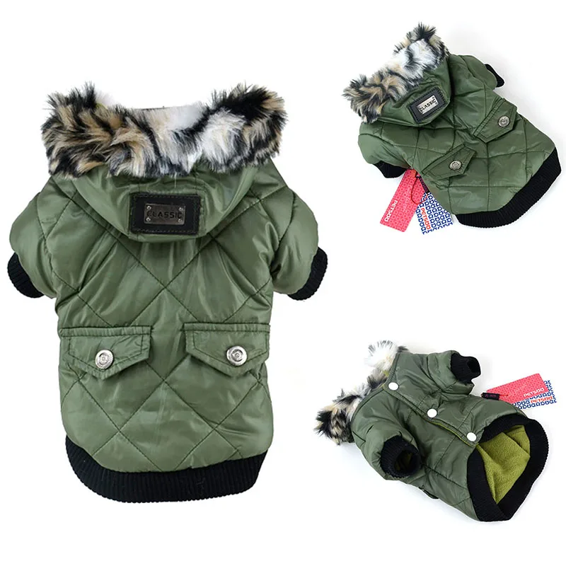 

Fashion Pet Dog Hoodies Winter Warm Jacket Dog Clothes Windproof Waterproof Thicken Down Cotton Coat For Chihuahua Shih Tzu