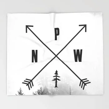 

Compass Blanket Art Design PNW Pacific Northwest Compass Fleece Blankets and Throw Blanket for Beds Fleece Blanket Adult 150X200