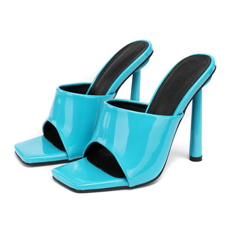 

2023 Women Summer Sandals Slippers Strange Heels Mules Women High-heeled Slippers Ladies Slip on Party Nightclub Slippers