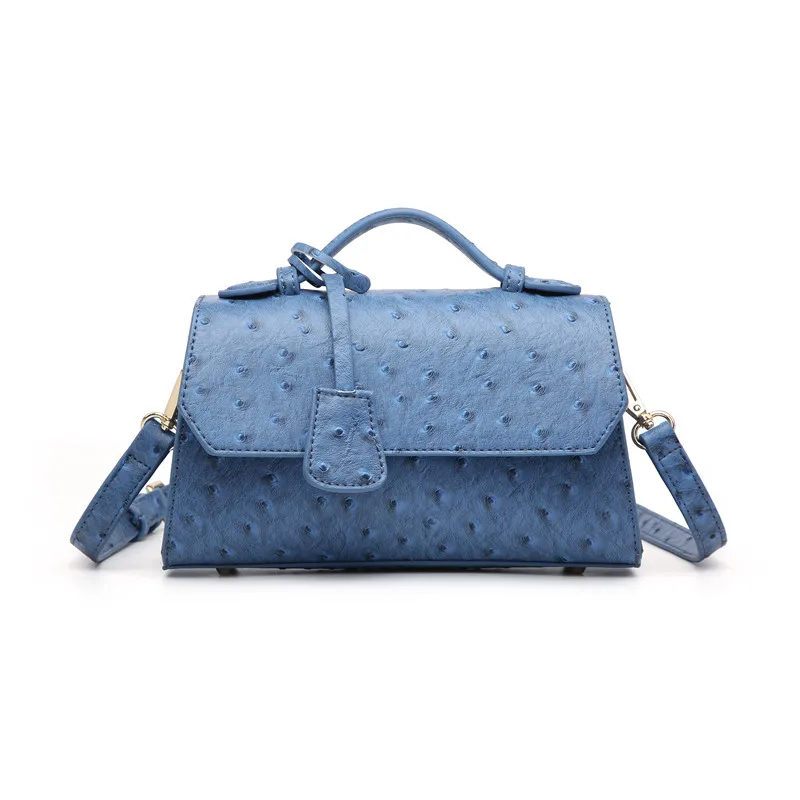 Ostrich Blue Модная бордовая женская кожаная сумка через плечо с узором питона, Новое поступление, сумки на плечо из змеиной кожи - Цвет: Ostrich Blue