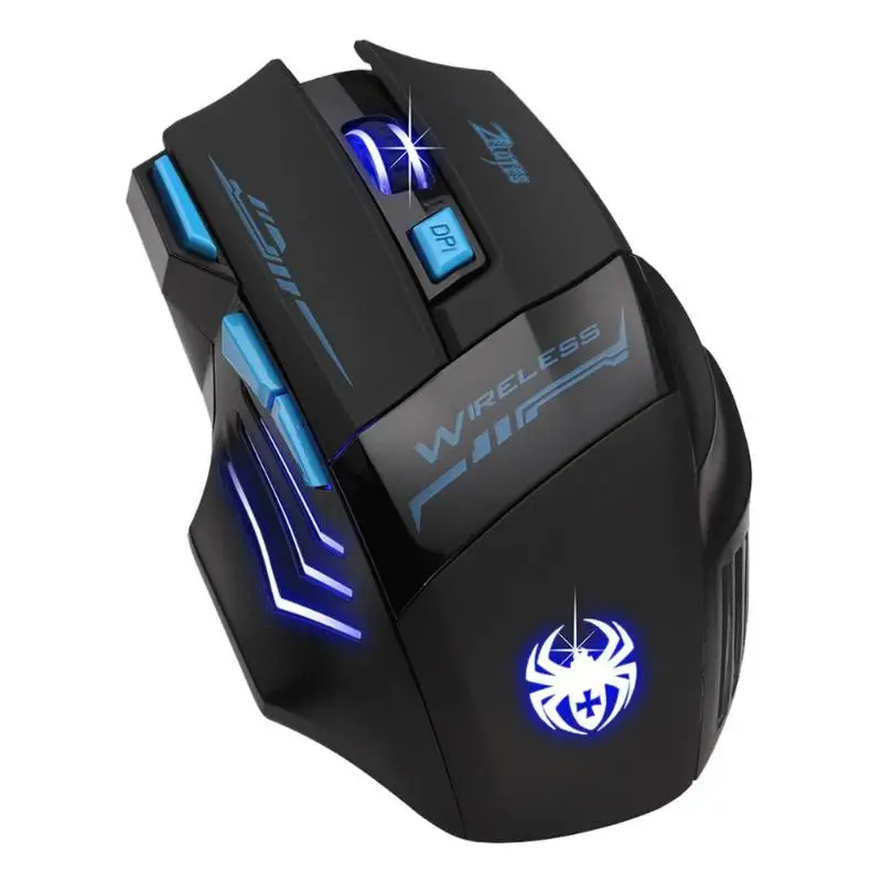 ZELOTES F14, 2,4 ГГц, Беспроводная оптическая USB мышь, 2400 dpi, 7 кнопок, светодиодный, регулируемая, эргономичная, компьютерная, игровая мышь для ПК