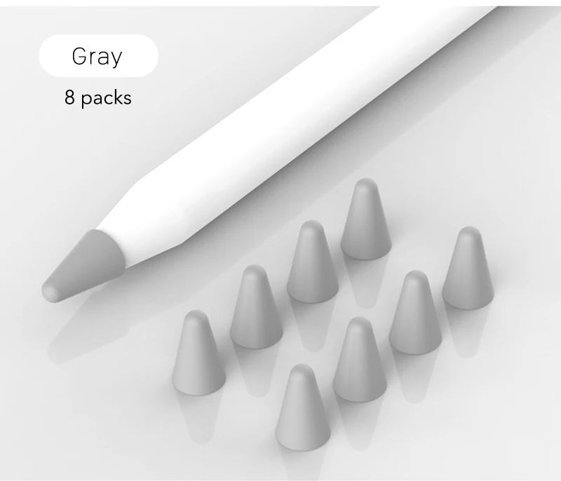 8 шт. чехол для Apple Pencil 1 2 универсальная красочная Силиконовая ручка Крышка для iPad сенсорная ручка чехол для планшета ручка Аксессуар Чехол - Цвета: Gray