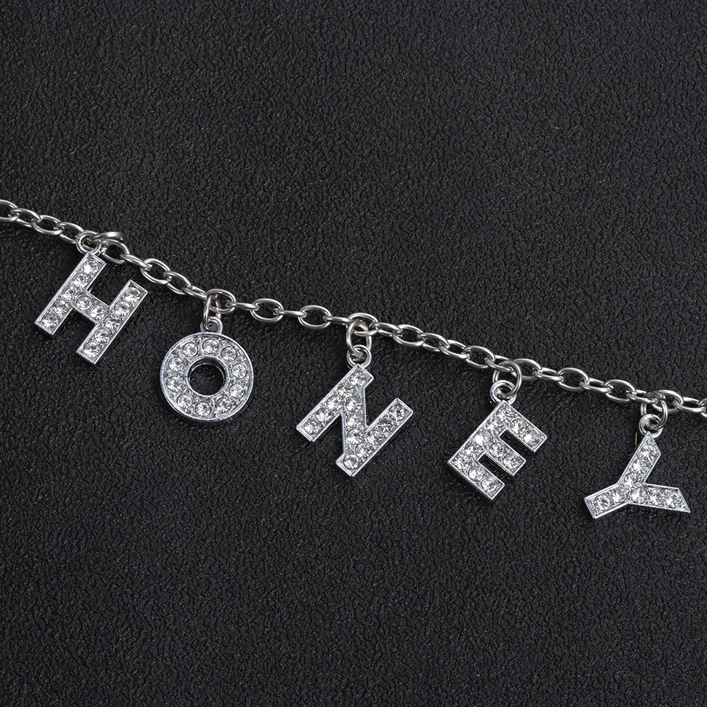 BABY HONEY Choker Femme Punk Collier Bijoux Harajuku буквы из кристаллов Ангел ожерелье женское