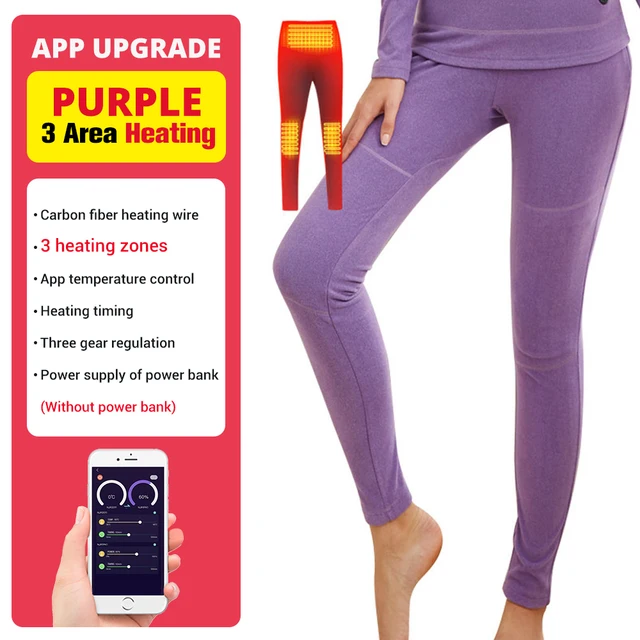 Winter Heated Underwear Suit Smart Phone APP Control Temperature USB Battery Powered  Fleece Thermal Motorcycle Jacket NEW Only Pants VT Women