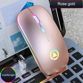 

7 Colors Led Backlit Rechargeable Wireless Silent Mouse Usb 2.4ghz Ergonomic Optical Gaming Mouse For Pc Computer Gamer