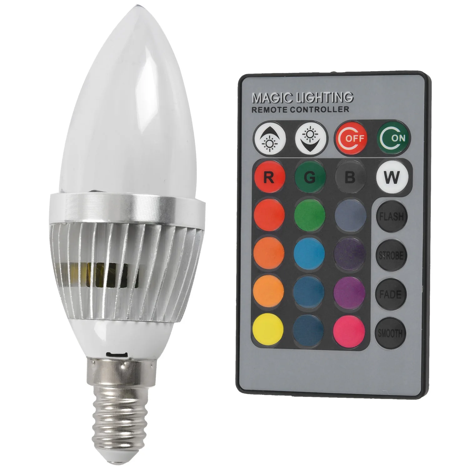 

3W RGB LED Light E14 Bulb Candle Light 16 Colors Lamp with Remote Control