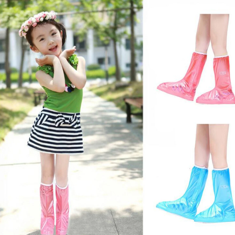 Children's waterproof rainwater reusable shoe cover non slip zipper