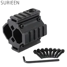 Алюминиевый Tri-rail Barrel Scope Mount фонарик лазерный прицел крепление база с 20 мм Пикатинни Вивер рельс охотничий Пистолет Аксессуары