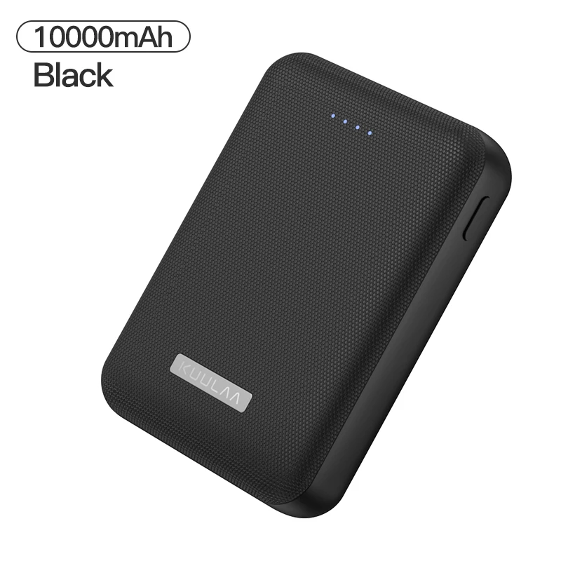 Black KUULAA Power Bank 10000 мАч Портативное зарядное устройство 10000 мАч Dual USB Mini Внешнее зарядное устройство для Xiaomi Mi 8 PoverBank - Цвет: Black