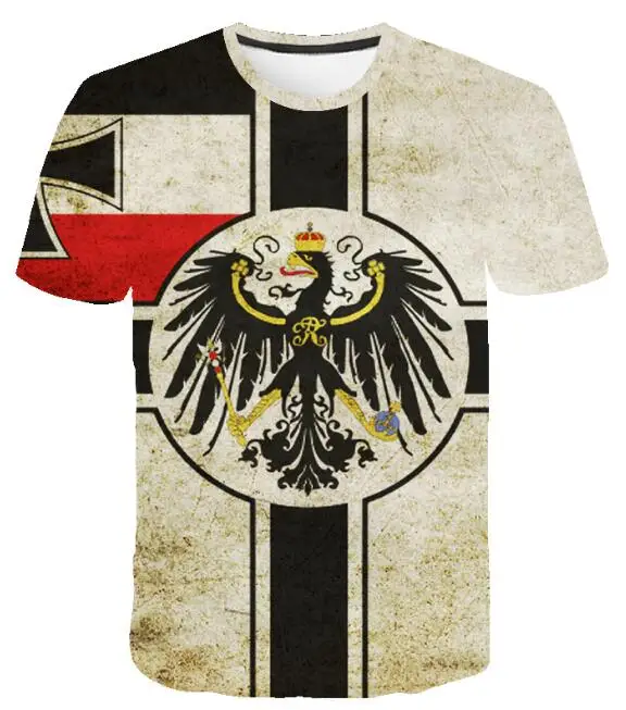 

New Design Retro Federal Republic of Germany Flag T-shirt Men/Women Couple Lovers Models Fashion Short sleeve Round neck T-shirt