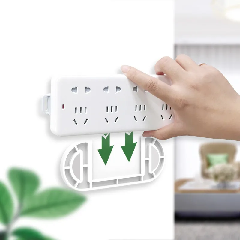 

Self Adhesive Wall Mount Power Strip Fixator Punch-Free Seamless Power Strip Holder Stand