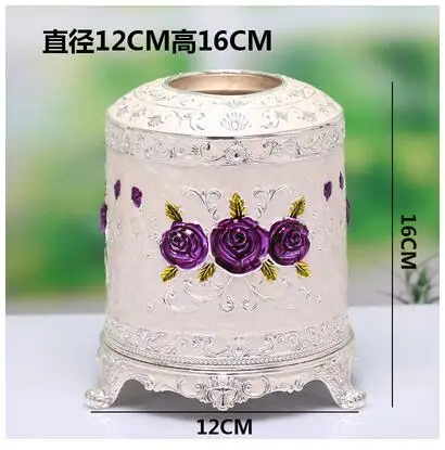Silver white Европейская цилиндрическая металлическая для салфеток, держатель для салфеток, диспенсер для салфеток, чехол для салфеток, mouchoir для украшения рабочего стола ZJH081 - Цвет: Silver white