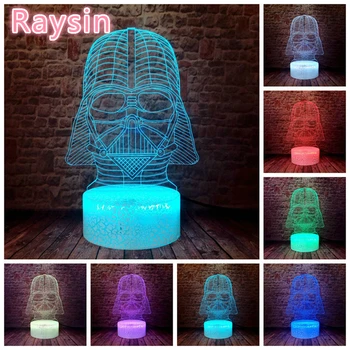

Amroe Star Wars 3D Lamp Darth Vader Black Warrior LED 7 Colors Change Table Night Light Boys Gifts Remote Multicolor Crack Base
