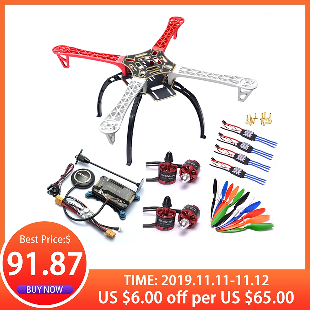 Billig F450 450 Quadcopter MultiCopter Rahmen kit APM 2,8 w Stoßdämpfer 7M GPS Power Modul 2212 Motor 30A simonk ESC