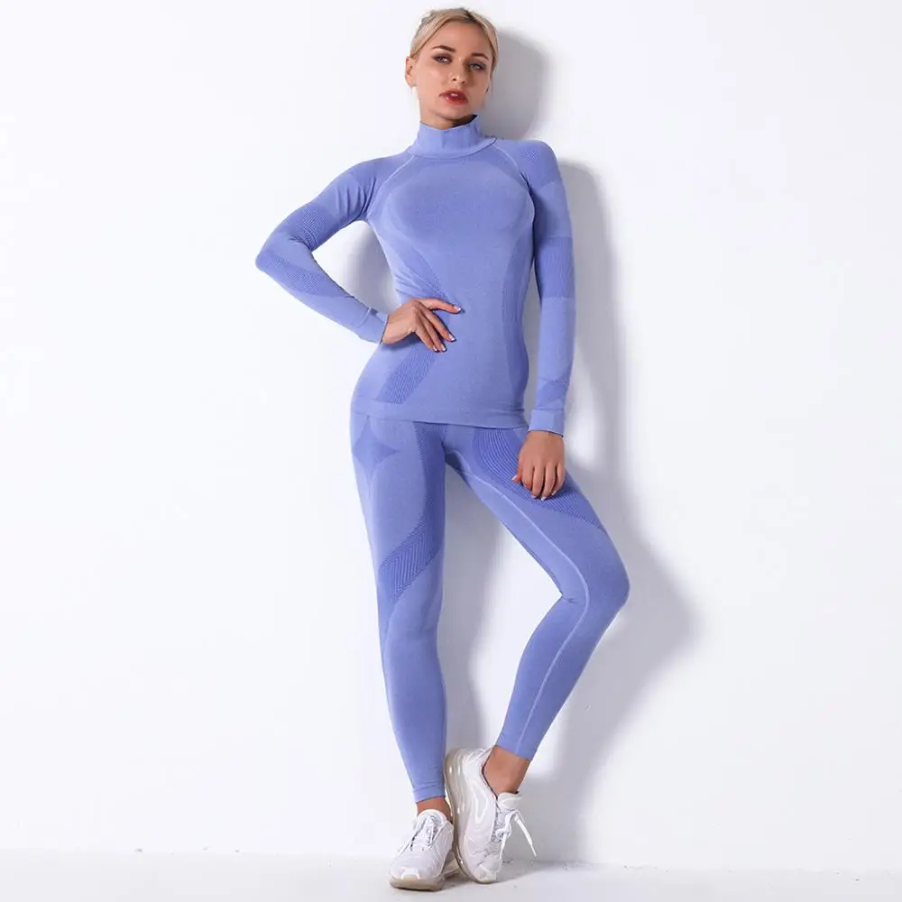 Women Thermal Underwear Suit Spring Autumn Winter Quick Dry Thermo Turtleneck Underwear Sets Fitness Knitted Long Johns,thermal underwear sets