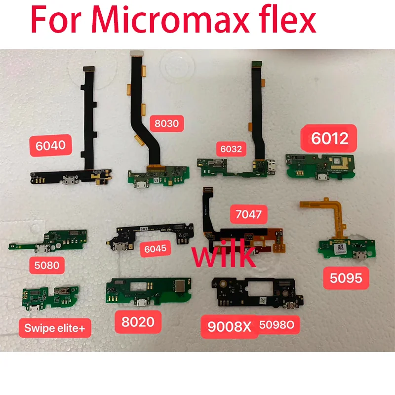 NEW USB Charger Dock Connector Flex Cable Repair Parts For Micromax 6060 8030 6032 6012 5080 6045 7047 5095 8020 50980 Swipe el | Мобильные