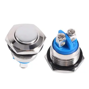 

12V 16mm Car waterproof shockproof Momentary Metal Push Button ON OFF Horn Switch for circuit control in electromagnetic starter