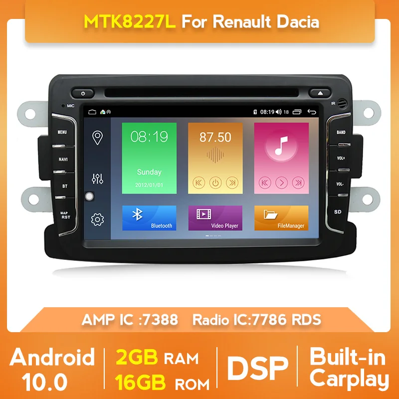 Android 10 2 + 16G авто GPS Радио стерео для Renault Dacia Sandero Duster/Captur/Lada/Xray автомобильный MP5