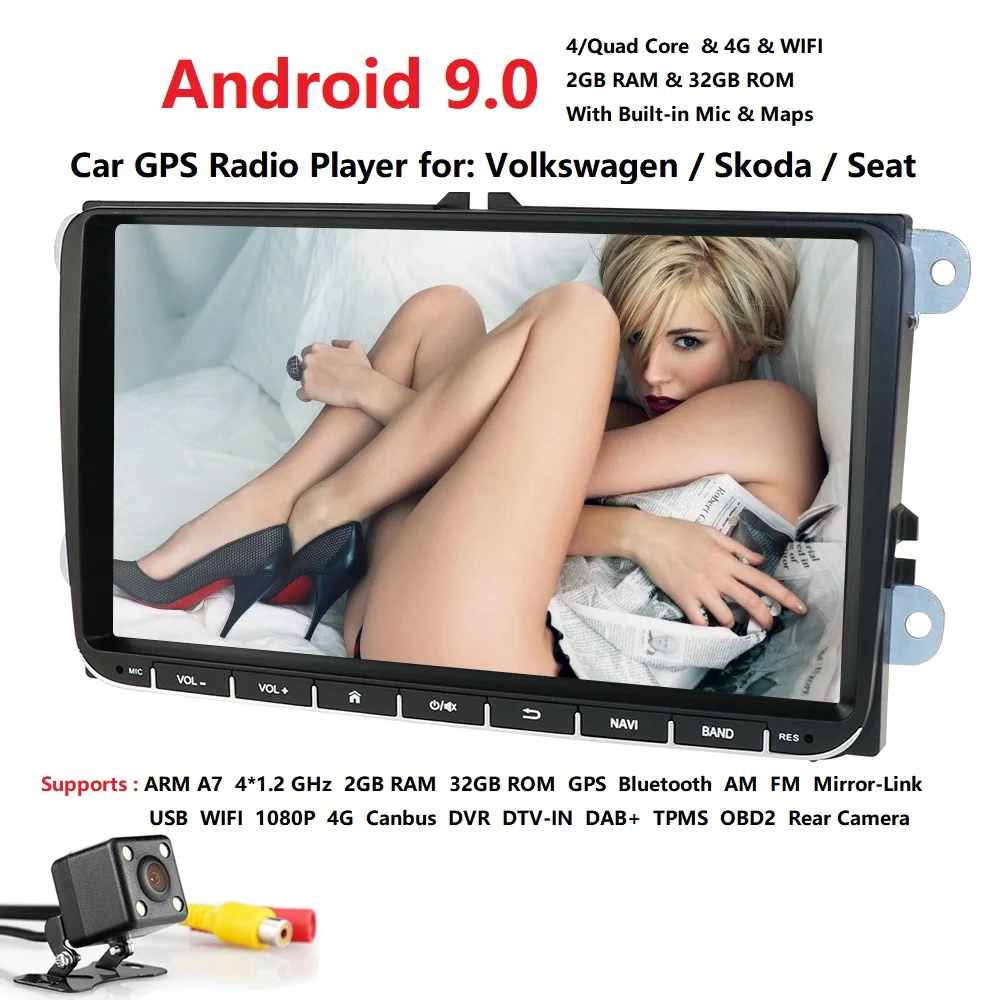 Flash Deal android 9.0 car dvd for vw passat b6 b7 golf 5 6 tiguan polo octavia rapid fabia multimedia navigation player AM FM 1080P  32GB 4