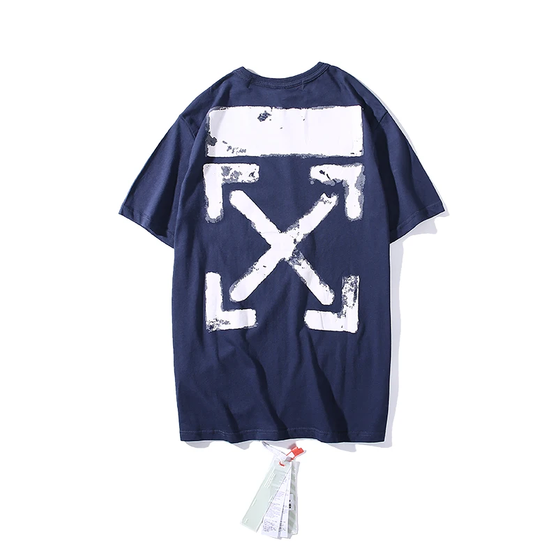 "23" Monet oil Retro arrow 19ss Off-White OW мужские/женские модные модели для влюбленных хлопковая Повседневная футболка с круглым вырезом и коротким рукавом