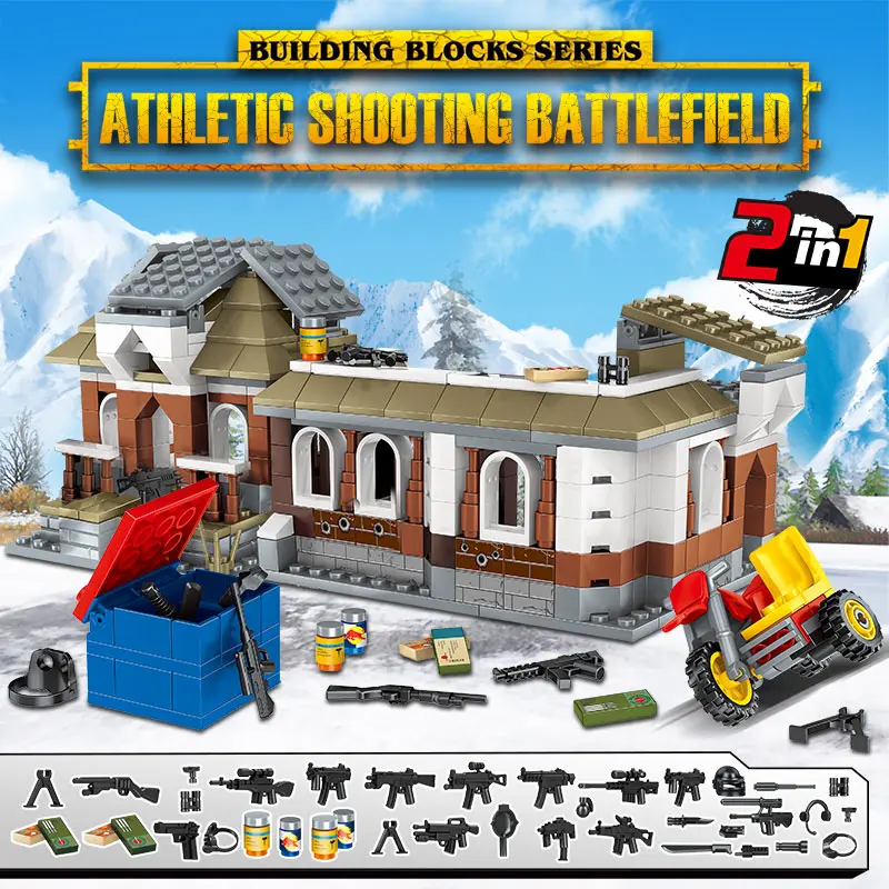 

379pcs WW2 military Jedi survival 2 IN 1 building blocks legoing city police Soldier Weapon Bricks toys for kids boys