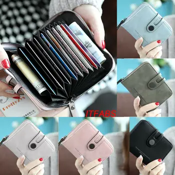 

Fashion PU Leather Short Women Wallet Zipper Small Women Wallets Card Bag With Coin Purse Pockets Credit Holders