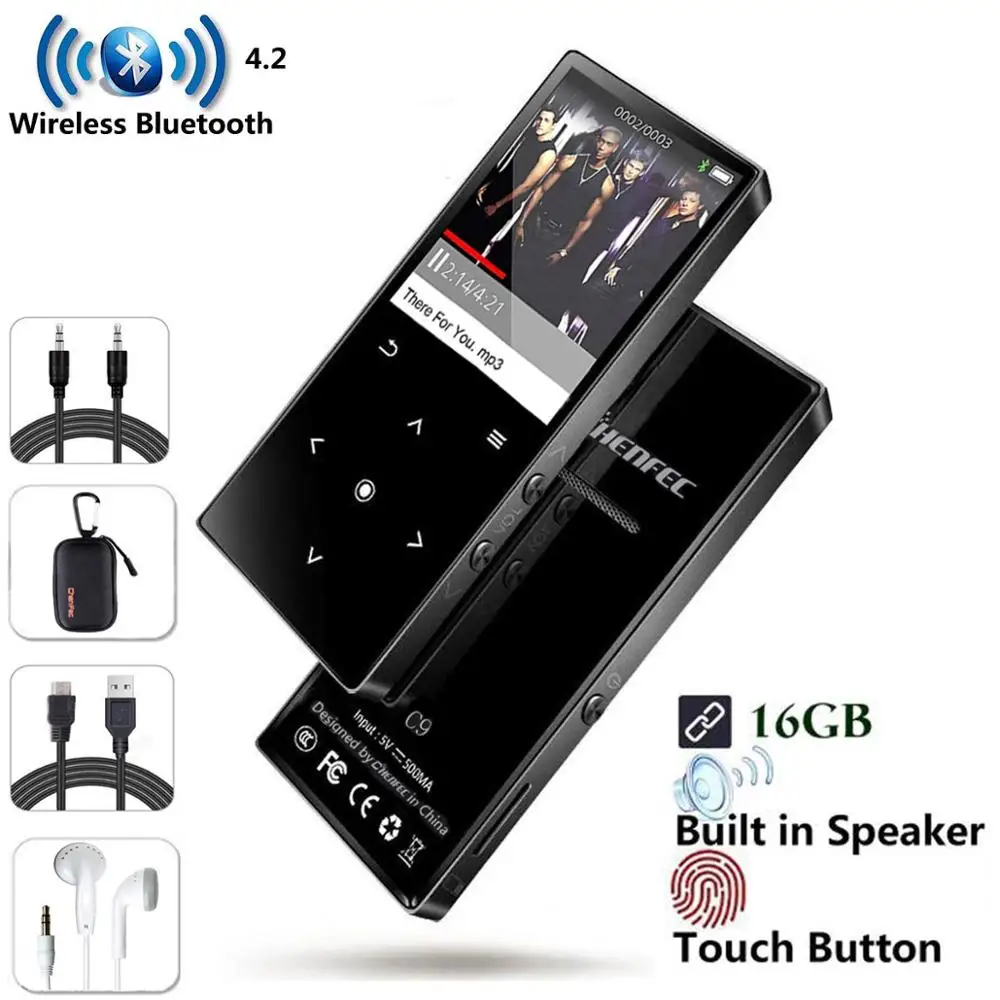 Bluetooth4.2 MP4 плеер 16 Гб сенсорная кнопка HiFi музыкальный с 1 8 ''экраном встроенный