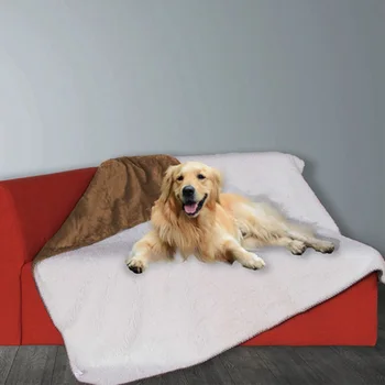 

Washable Warm Bed Dog Blanket Furniture Protector Portable Waterproof Double Layer Home Couch Sofa Puppy Pet Cat Solid Thickened
