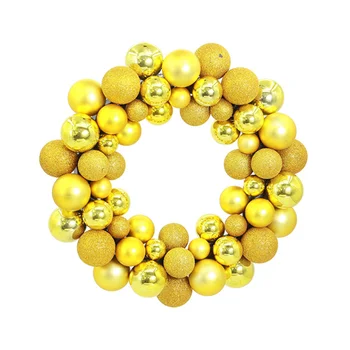 

Christmas Wreath Ball Ornaments Shatterproof Front Door Window Hanging Xmas Decoration for Holiday Event Indoor Outdoor Use (Gol