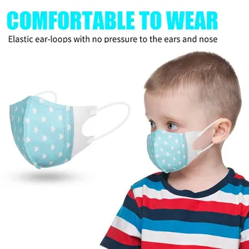 

100 PC Outdoor Kids Children's Baby Mask Print Dot Pattern Disposable Face Mask 3Ply Ear Loop Masks Cubrebocas D