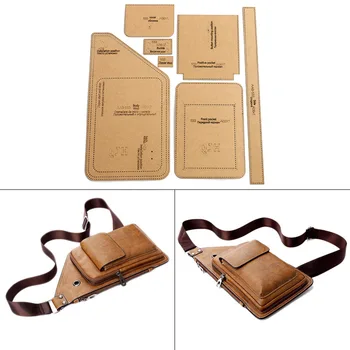 

1Set DIY Kraft Paper Template Creative Men's Chest Bag Backpack Messenger Bag Leather Craft Pattern DIY Stencil Sewing Pattern