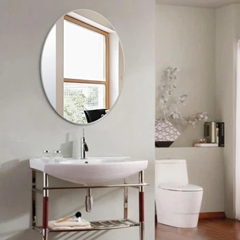 

Mirror Tile Wall Stickers Self Adhesive Stick On Room Reflective Distorting Mirror For Home Bathroom Wall Decoration Small