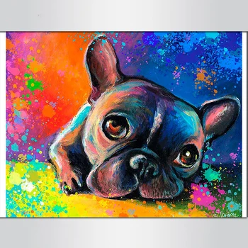 

Colorful French Bulldog 5D Diamond Painting Bouledogue Bulldog Frances Diamond Embroidery Cross Stitch for Home Decoration