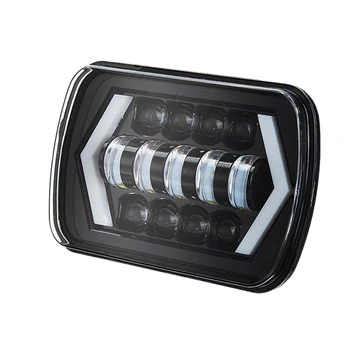 

7X6 inch Inch Halo Led Headlights,5X7 Inch Square Led Headlamp With-Arrow Angel Eyes Drl Turn Signal Light Replaces H6054 H5054