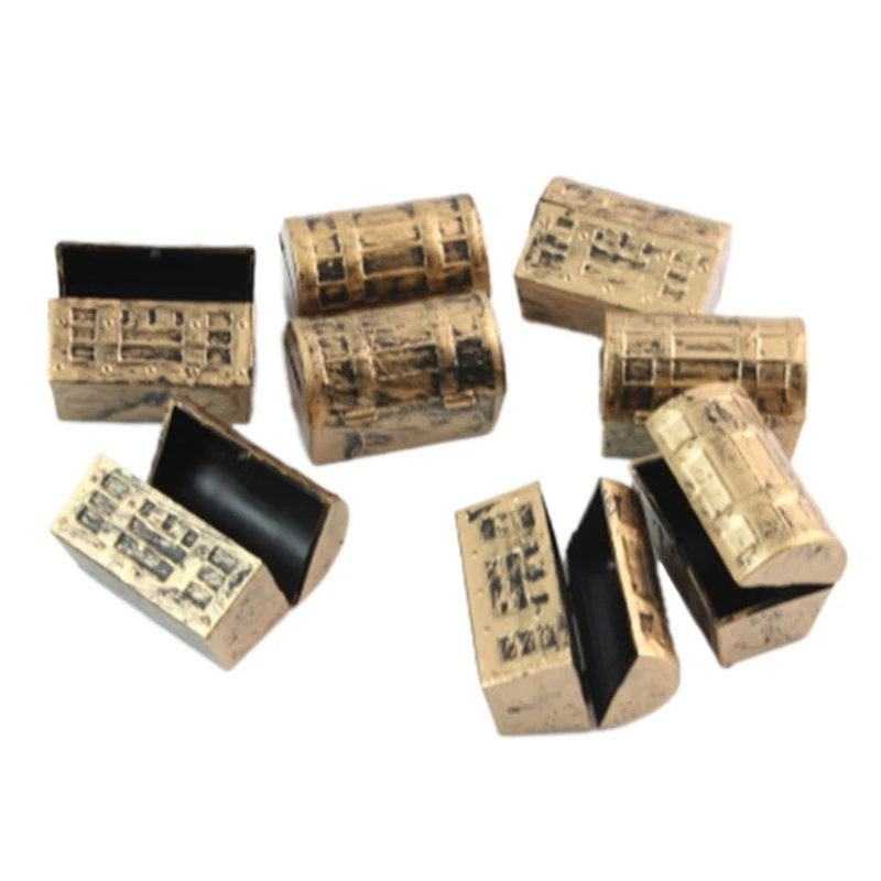 New 12pcs Mini Pirate Gold Treasure Chests Kids Toy Cake Decoration Candy Box Oct23_B