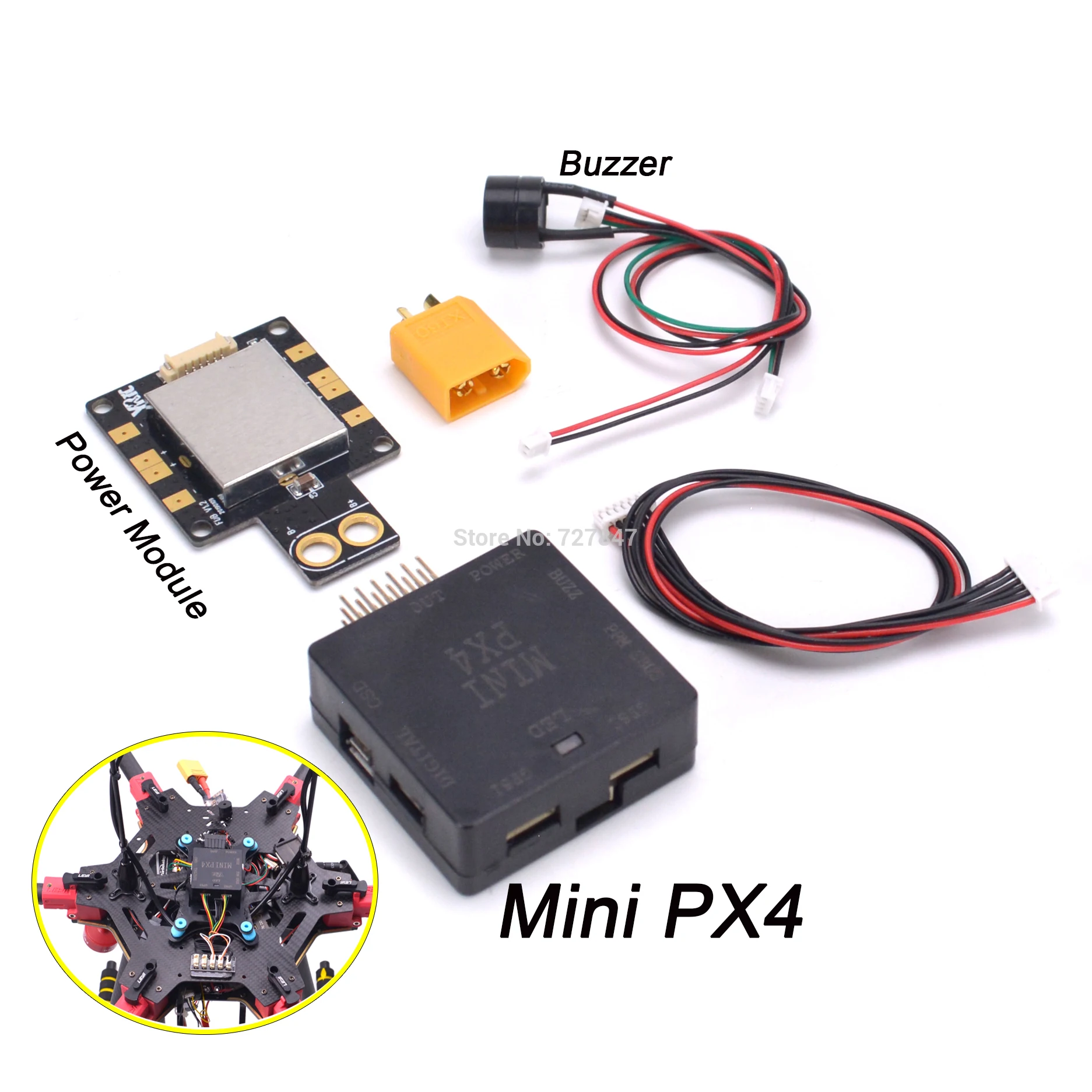 

MINI PIX Pixhawk 2.4. 8 PX4 Autopilot PIX 2.4.8 32Bit Flight Controller with Power Module Buzzer for Racing Drone Helicopter