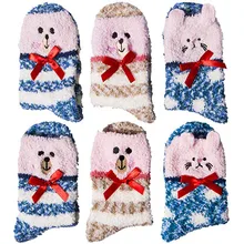 Женские забавные носки в стиле Харадзюку; Осенние повседневные носки; 3 пары теплых мягких тапочек; домашние носки для сна с милыми животными; Calcetines Mujer