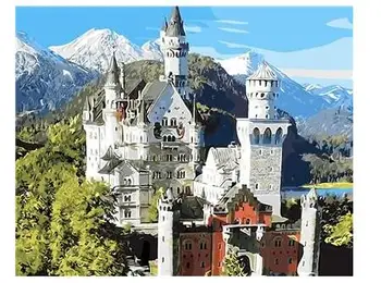 

GATYZTORY DIY Painting By Numbers Castle Landscape HandPainted Oil Painting Drawing On Canvas Kill Time Unique Gift Wall Decor